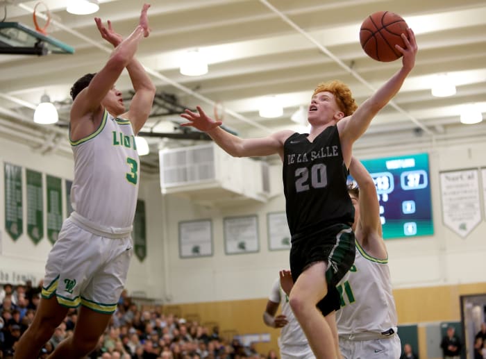 Leo Ricketts swoops in with his off-hand for two of his 17 points last season at the MLK Classic.